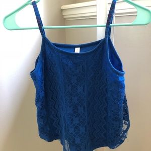 Blue lace tank top
